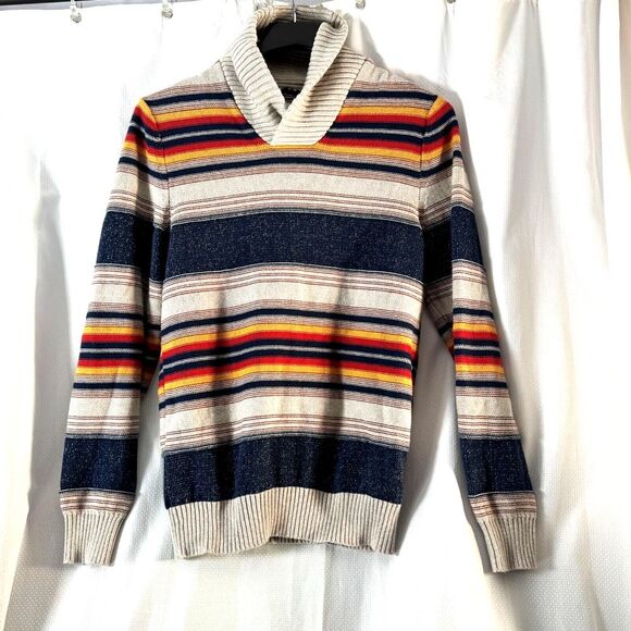 Sun + Stone Mens Blanket Striped‎ Pullover Sweater Sz M Medium - Picture 1 of 3